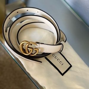 GUCCI leather belt with double G buckle size 90